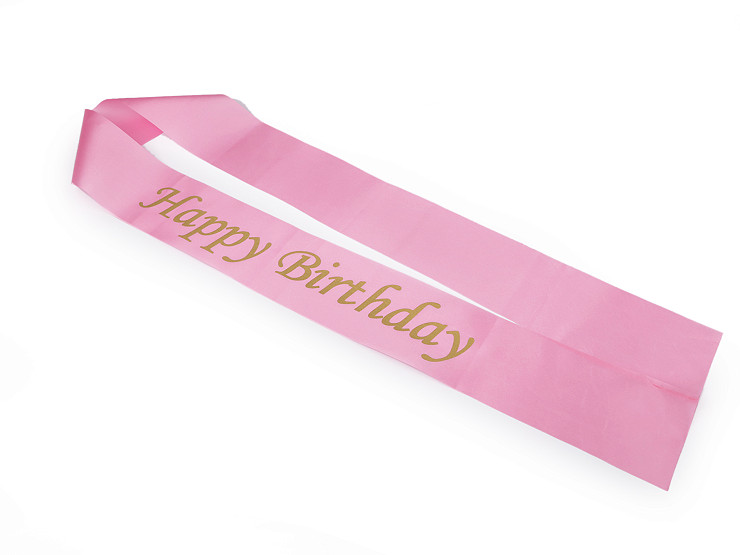 Banda de raso Happy Birthday, ancho 9,5 cm