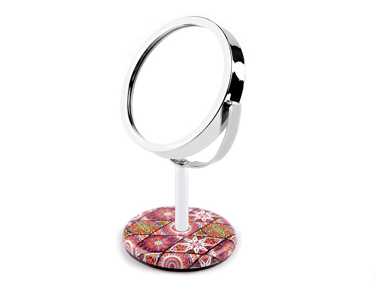 Specchio per trucco da tavolo, con strass, motivo: mandala