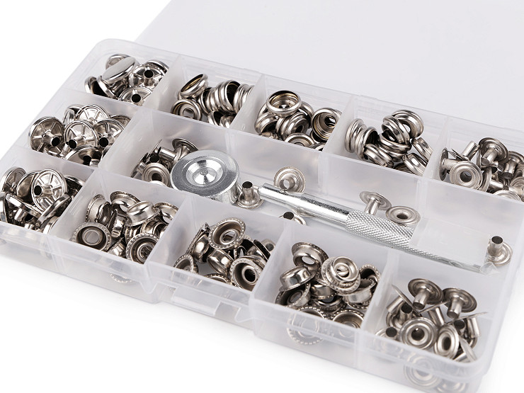 Set capse metalice Ø15 mm cu poanson și dorn