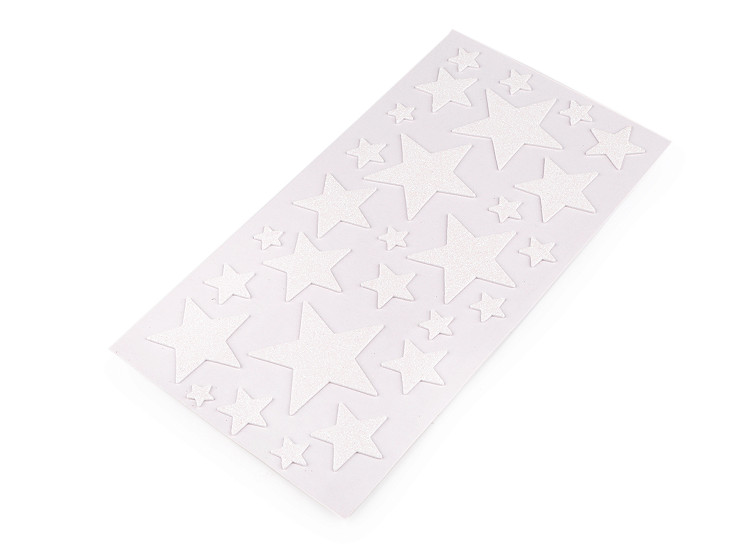 Self-adhesive foam rubber Moosgummi stars with glitter - mix of sizes