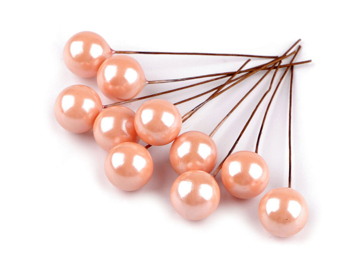 Bolas decorativas/bayas con alambre Ø1,5 cm