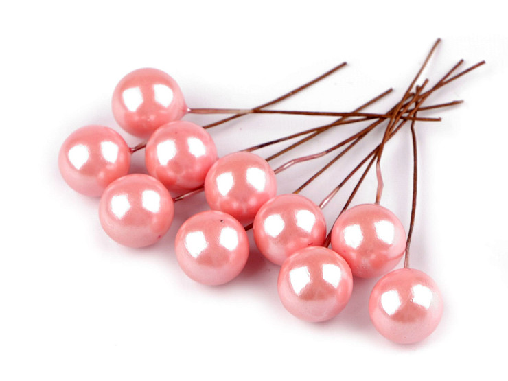 Bolas decorativas/bayas con alambre Ø1,5 cm