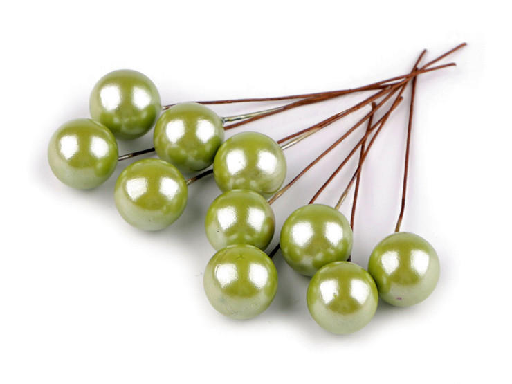 Bobițe decorative artificiale pe sârmă Ø1,5 cm