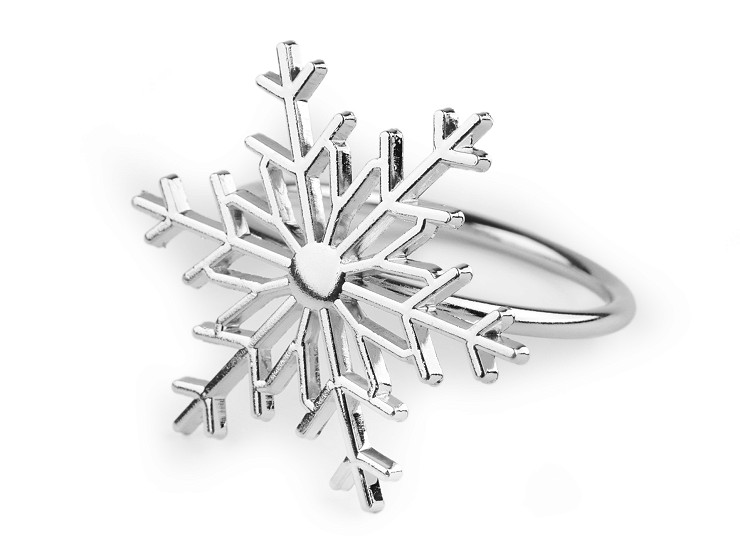 Metal Christmas napkin ring, snowflake