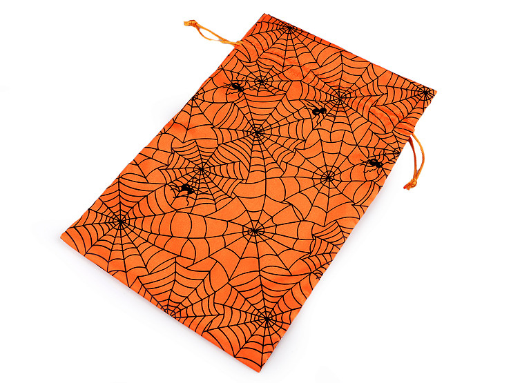 Sac cadeau satiné Toile d’araignée/Halloween, 20 x 31 cm 