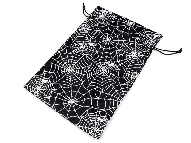 Satin gift bag cobweb / Halloween 20x31 cm 