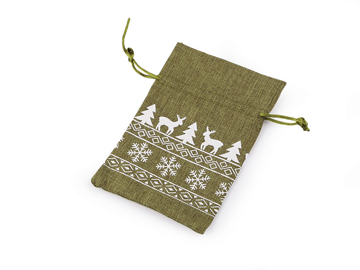 Christmas gift bag 10x15 cm, imitation jute