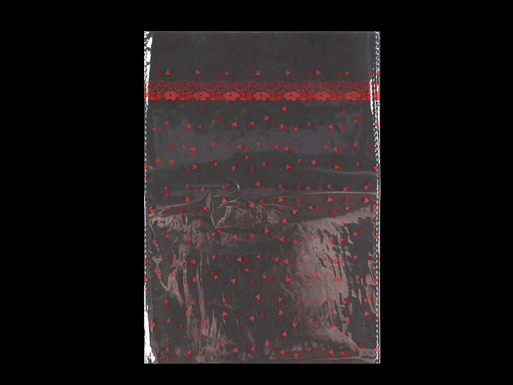 Transparent bags, hearts 18x25 cm