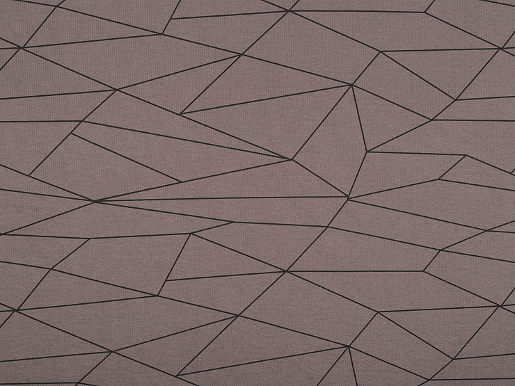 Teplákovina bavlnená počesaná geometrický vzor