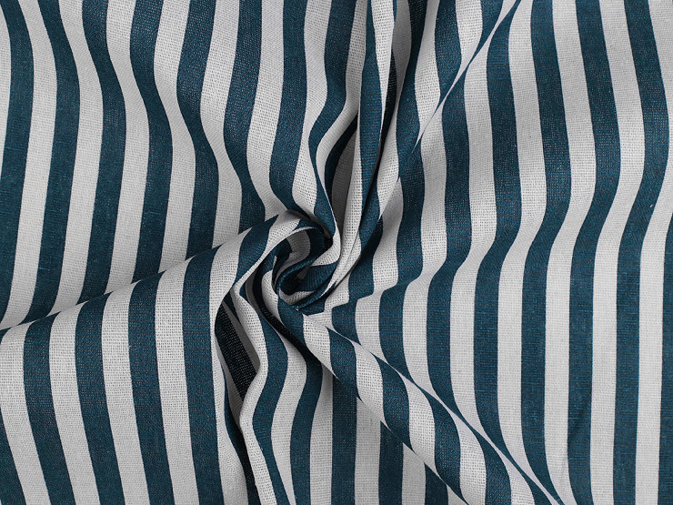 Cotone Lino Imitazione / tela, motivo: righe, più grossolana