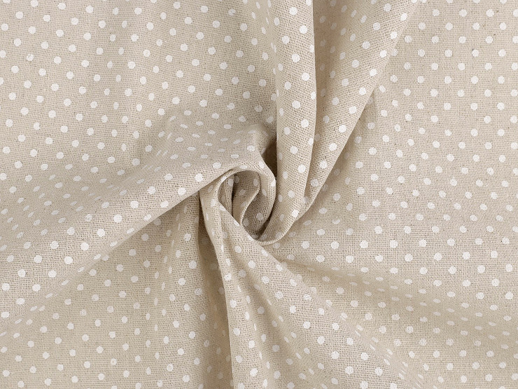 Памучен плат/имитация на лен, плътен, на точки