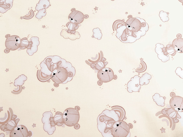 Cotton Fabric / Canvas, Teddy Bear