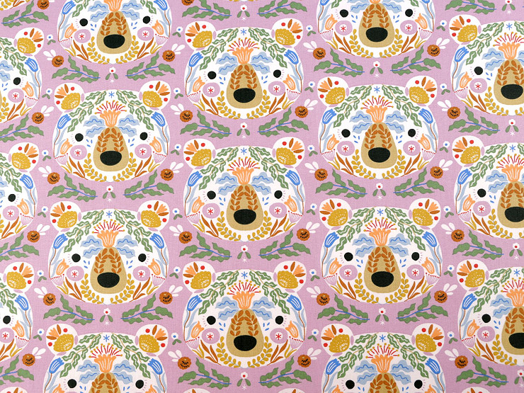 Cotton Fabric / Canvas, Teddy Bear 