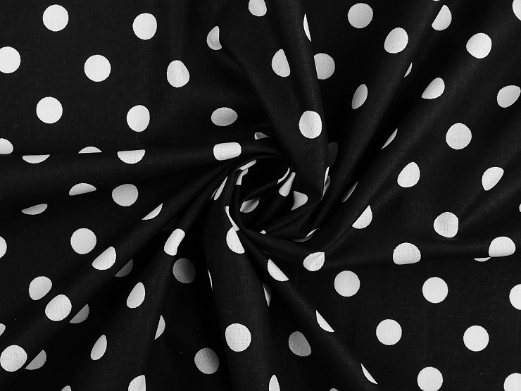 Cotton fabric / canvas, polka dots