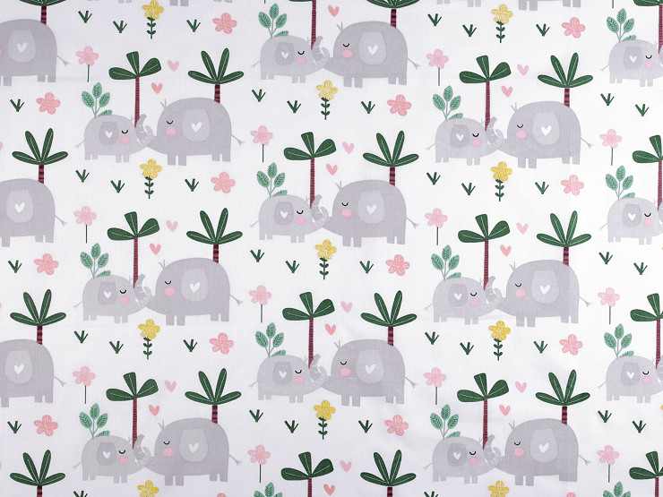 Tissu/Toile en coton Éléphants