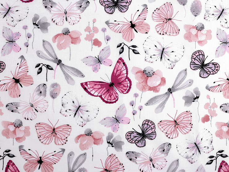 Cotton fabric / canvas, butterflies