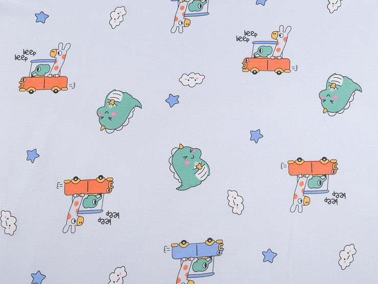 Cotton Knit Fabric, Animals, width 200 cm