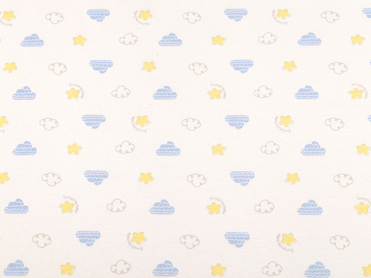 Cotton Knit Fabric, Clouds, width 200 cm