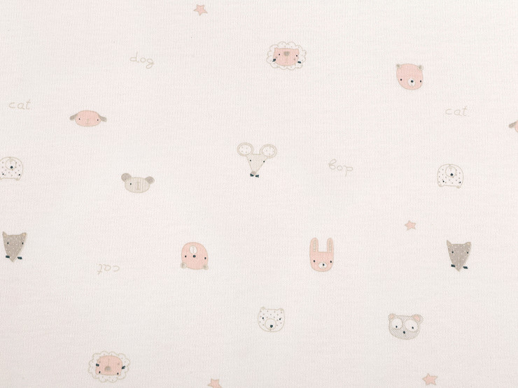 Cotton Knit Fabric, Animals, width 200 cm