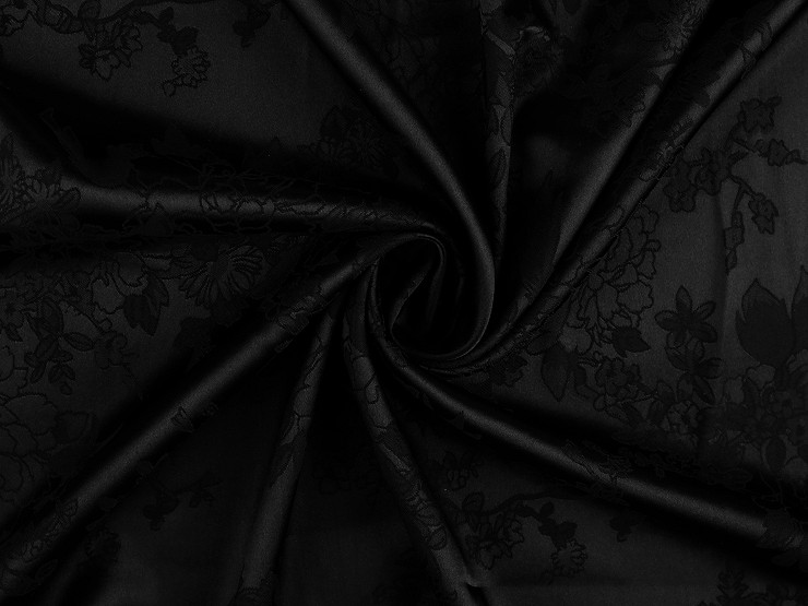 Satin à motifs floraux, imitation soie