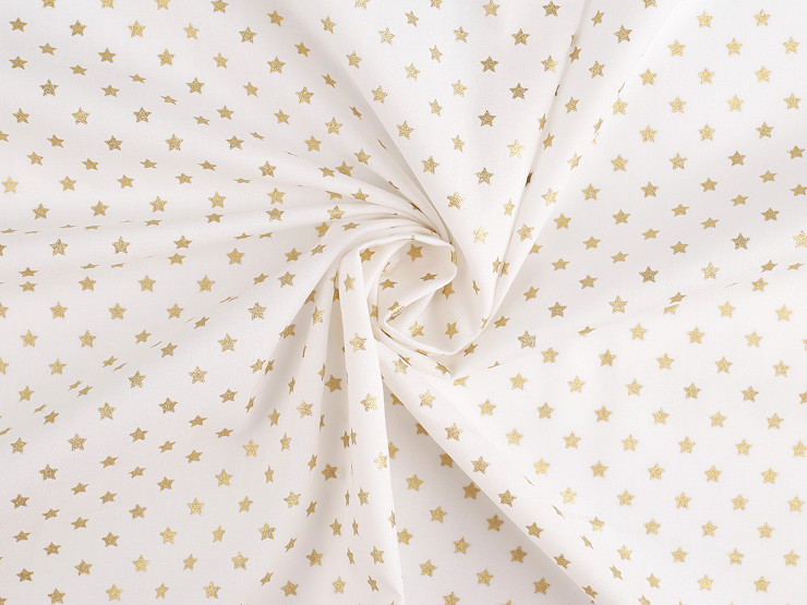 Christmas cotton canvas / poplin metallic stars