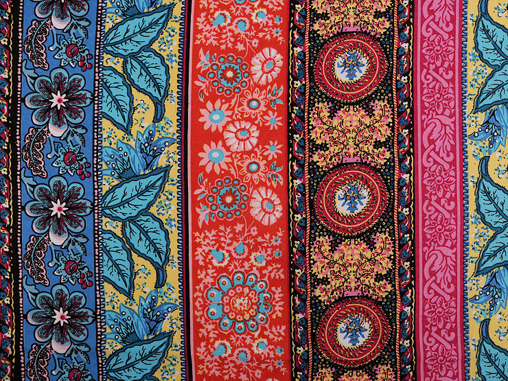 Cotton fabric / canvas with a thinner weave, oriental 