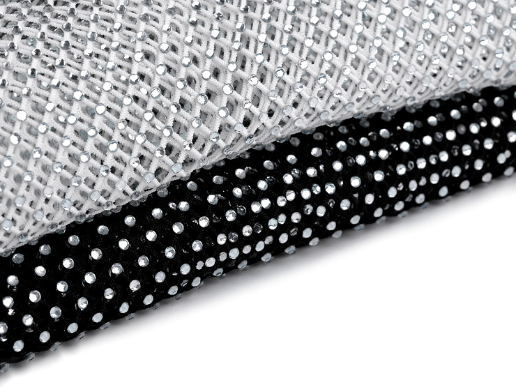 Elastic mesh with rhinestones 