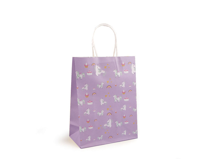 Borsa regalo per bambini, motivo: unicorno, dinosauro