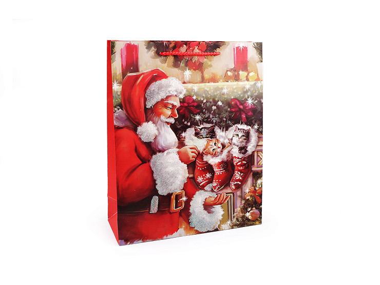 Set Di 12 Borse Regalo Di Natale In Tessuto Non Tessuto - 6 Design Diversi - Misure 35x35 Cm Circa - Riutilizzabili Per Regali E Spesa