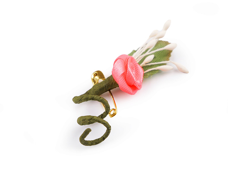 Mini satin rose with safety pin