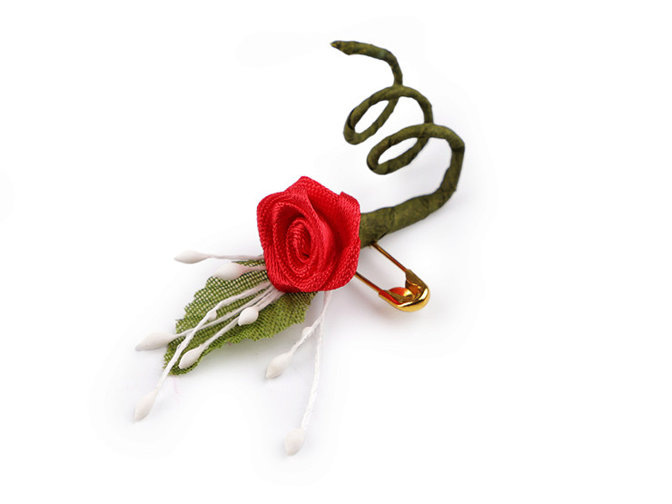 Mini satin rose with safety pin