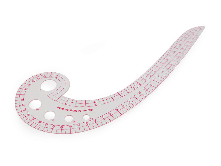 Lineal/Kurvenschablone flexibel zum Formen von Armlöchern und Gesäßnähten