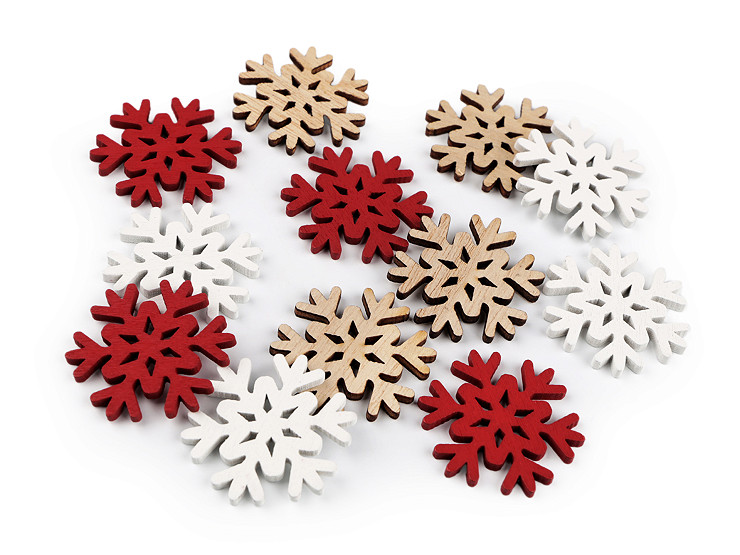 Wood snowflake mix to glue-on