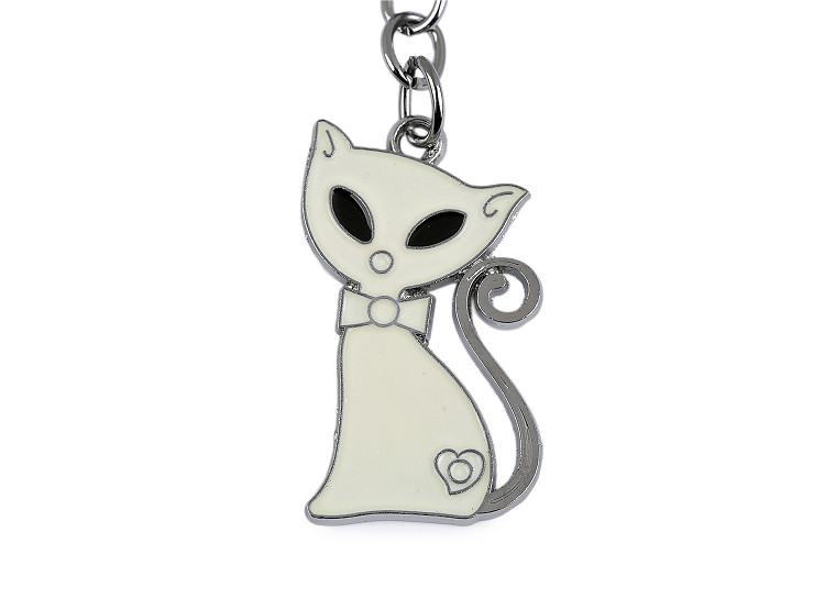 Llavero metálico/aro para mochila, gato