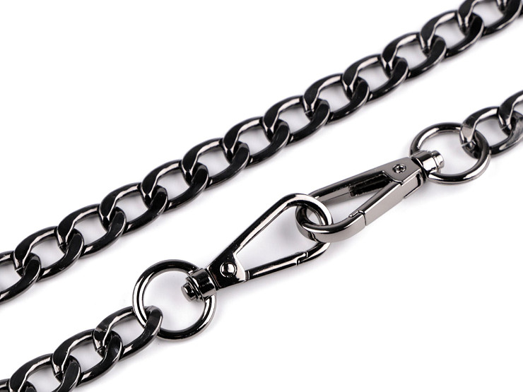 Flat handbag chain with carabiner, length 113 cm