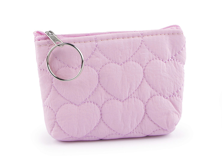 Small quilted wallet / key chain, heart 11x8 cm