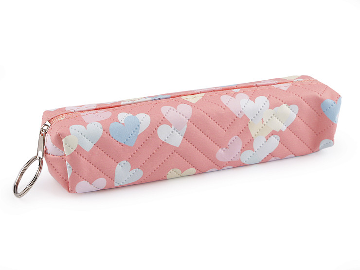 Case / pencil case, heart 18x4 cm