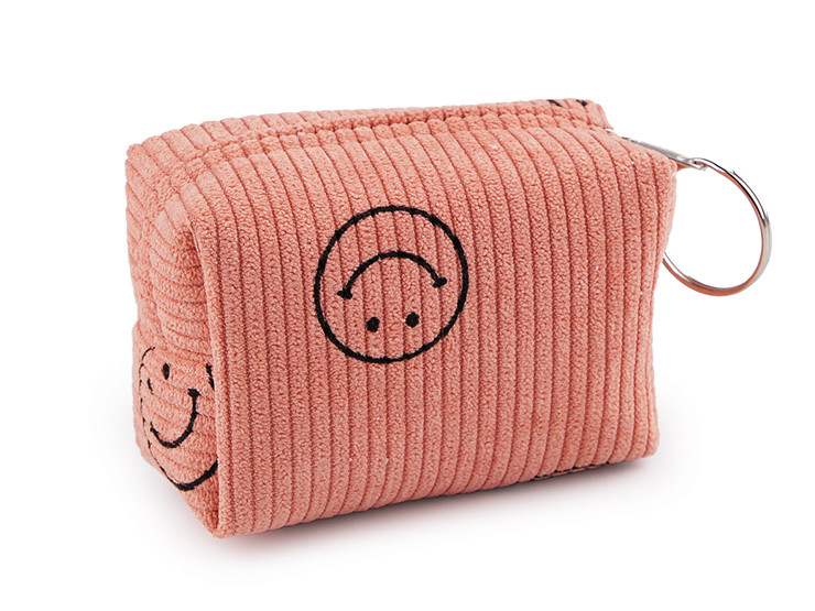 Astuccio per bambine / portachiavi, motivo: smiley, dimensioni: 9 x 6 cm