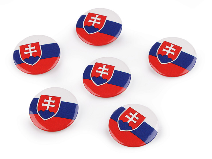 Brooch / badge flag - Slovak Republic Ø3.5 cm