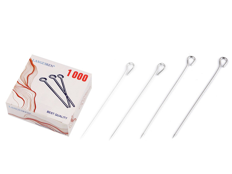 500 Spilli Da Cucito Con Testa A Perla Bianca - Acciaio Inox 37 Mm, Lunghi E Dritti Per Trapuntatura E Sartoria