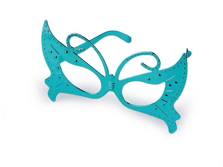  Occhiali da carnevale / festa, metallici, motivo: farfalla, chitarra