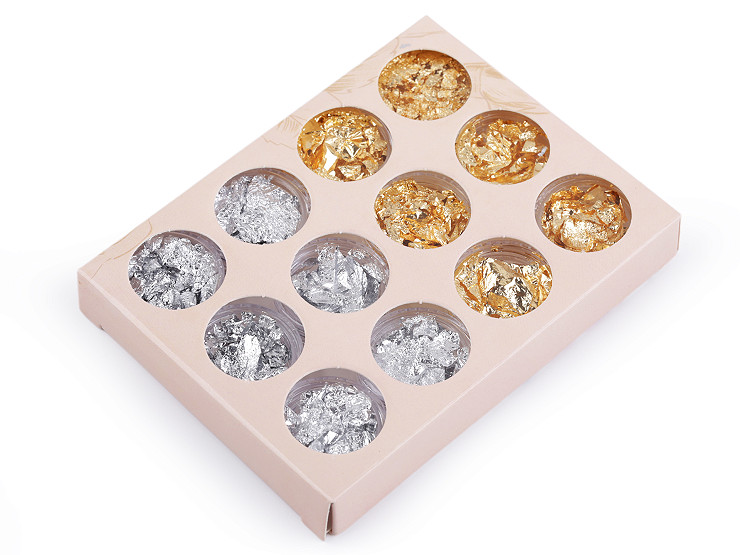 Metallische Folien/Flocken zum Verzieren von Dekorationen und Wohnaccessoires