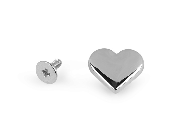 Sattlerniete verschraubbar Herz, 15 x 14 mm