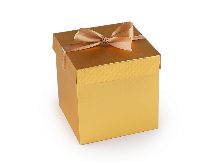 Caja de regalo con lazo metálico
