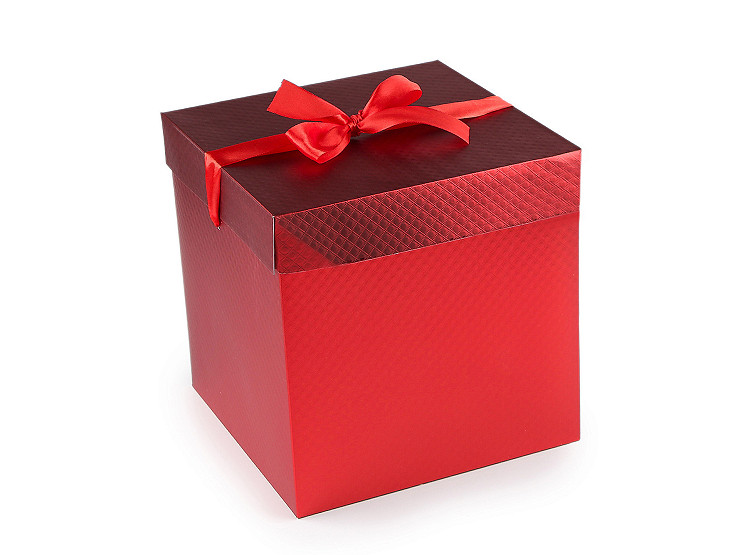 Gift box with metallic bow