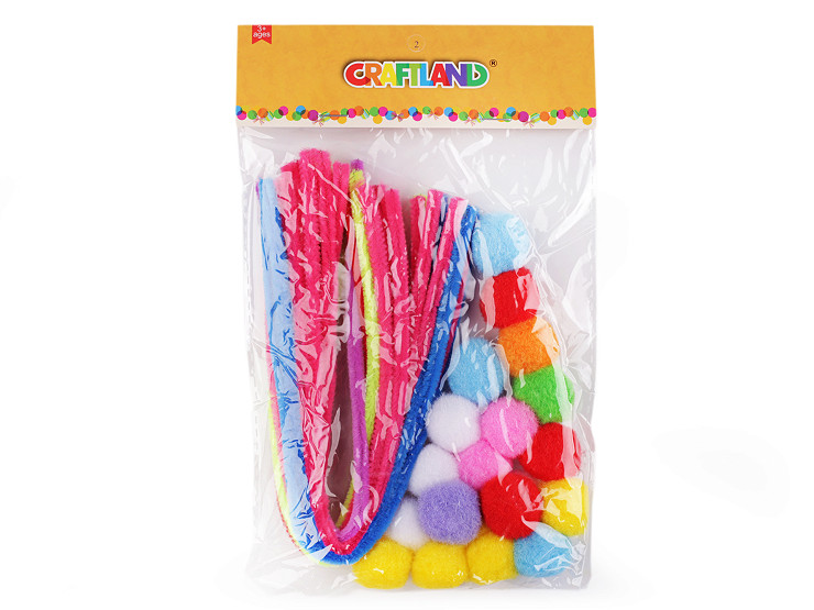 Creative set of fuzzy wires and neon pompoms | STOKLASA