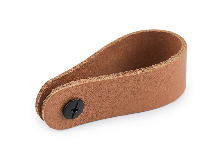 Leather strap / handle with screw rivet 2x7 cm | STOKLASA
