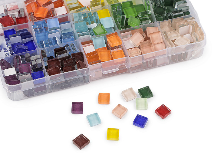 Neikafan 500g Carrelage Mosaïque Carreaux Mosaïques En Céramique Avec Petites Pincettes, Mini Pierres De Verre Colorées, Pierres Précieuses, Verre Coloré Mosaïque Pour Artisanat, Déco,intérieur