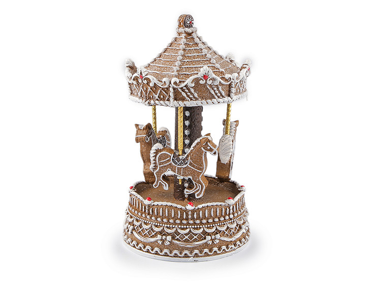 Christmas carousel, imitation gingerbread - playing