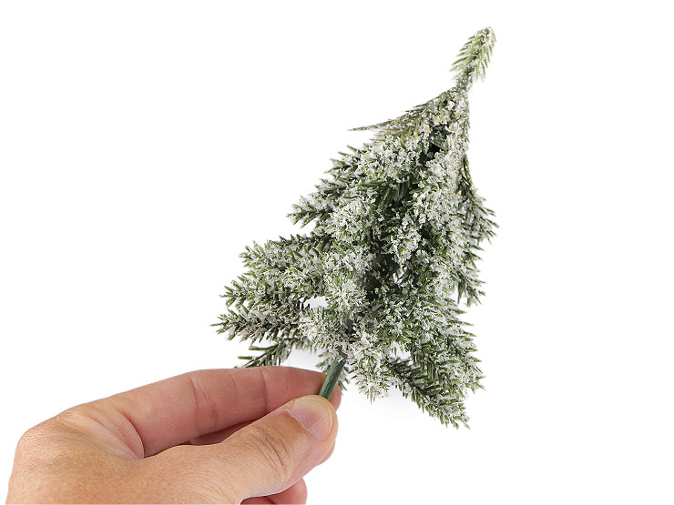 Umelý stromček na drôtiku zasnežený do vencov, kvetináčov 13 cm, 17 cm